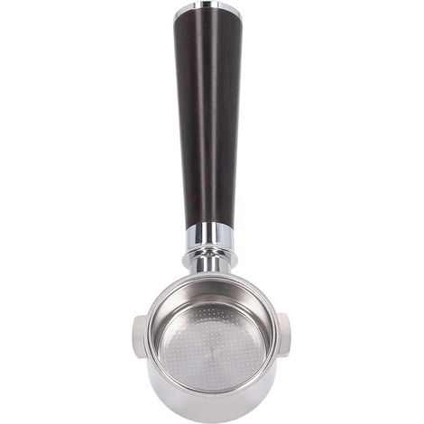 51-mm-filterhalter, 2 Halterungen, Bodenloser Kaffeegriff, Edelstahl, Für Delonghi Eco310, Afrikanisches Schwarzholz