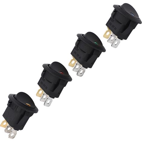 20 Stück 3-polige 2-positionen 12v Kippschalter Ein/aus Rund Abs Mit Led Für Maschinen