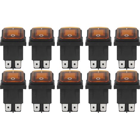 10 Stück 2-positionen Ein/aus-wippschalter 30a Ac 125v 250v Für Boote Mit Led-beleuchtung 4 Pins