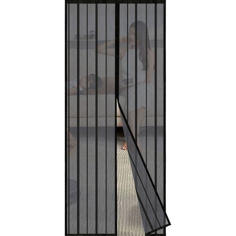 Magnetisches Moskitonetz Für Türen, Kein Bohren Erforderlich, Insektenschutz, Schwarzer Türvorhang, 230 X 130 Cm
