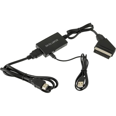 Scart-zu-hdmi-konverter Mit Hdmi-kabeln Und 720p/1080p-umschaltung Für Hdtv/set-top-box/xbox/ps3/sky Dvd