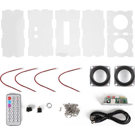 Bluetooth-lautsprecherset, Mp3-musikpaket, Stereoklang, 3-watt-mini-verstärker Mit Fernbedienung, Transparent