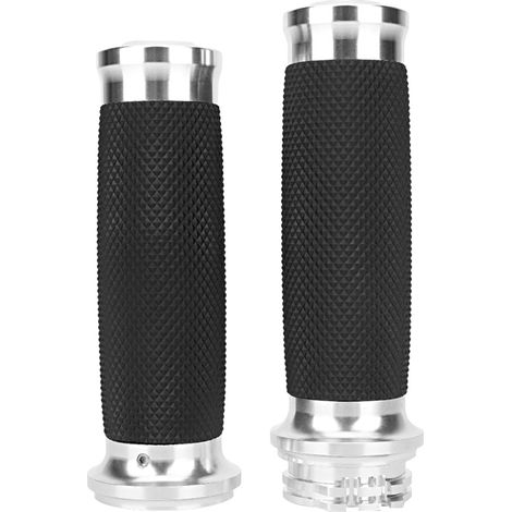 Paar Universelle 25-mm-motorradgriffe Aus Aluminium Mit Rutschfesten Gummigriffüberzügen (silber)