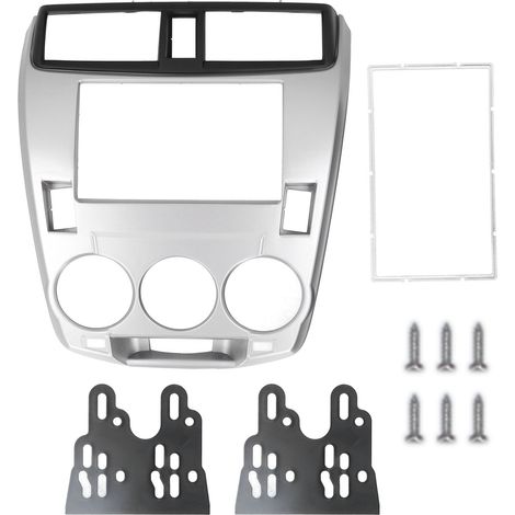 Audio-dvd-navigationspanel-rahmen, 2din-stereo-radio, Silber, Passend Für Honda City 2008–2013