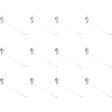 50 Stück Lamellenwandhaken, Schlitzplattenhaken, Einzelne Schlitzplatten-drahthaken Für Die Warenpräsentation Im Einzelhandel, 15 Cm, 3,3 Mm Durchmesser, Silberfarben