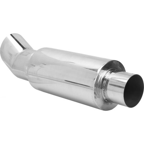 63-mm-edelstahl-auspuffschalldämpfer Im Dtm-stil, Silber, Gerader Durchgang, Tiefer Klang, Universell Für Pkw