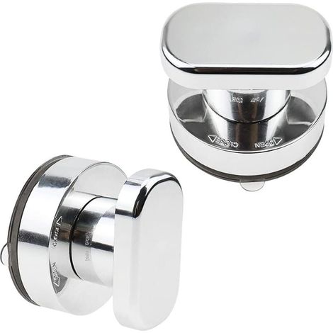 Saugnapfgriff Für Duschtüren Aus Glas, Starker Saugnapf Für Schubladen, Glasspiegel, Wände Und Fliesen - 2 Stück (silber)