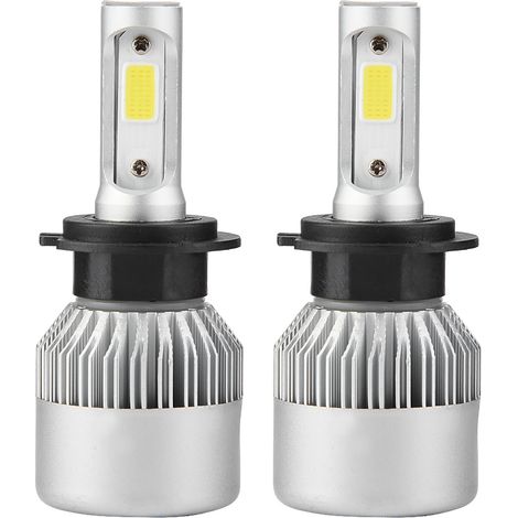Paar H7 Led 36w 8000lm Fern-/abblendlicht Auto 6000k Autoscheinwerferlampen (silber)