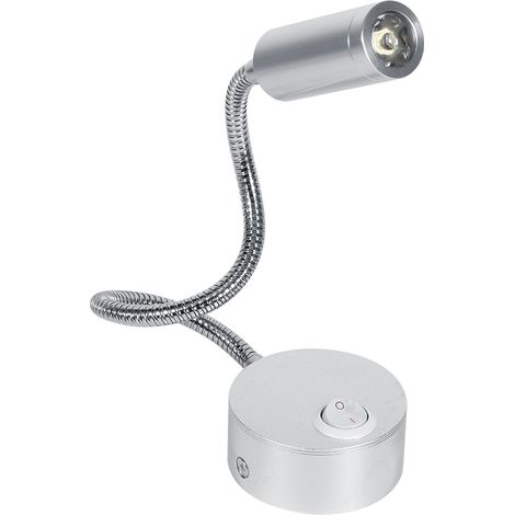 Ac85-265v 3w Kaltweiße Led-leselampe Mit Schwanenhals Und Ein-/ausschalter (3w Kaltweiß)