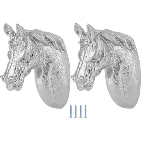 Sets Moderner Und Eleganter Pferdekopf-schrankgriffe, Küchenschrank-schubladentürknöpfe, Silber 3999