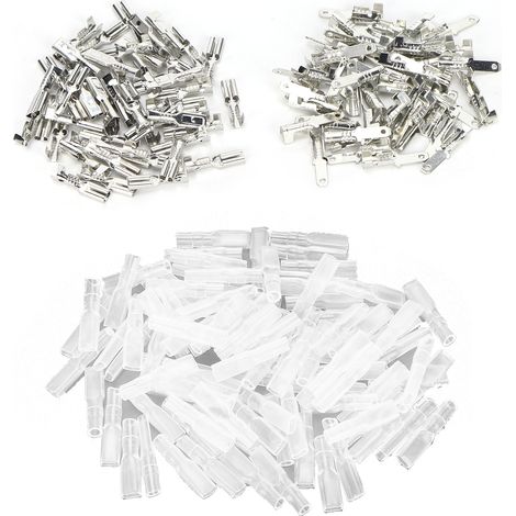 50 Stück/je 50 Crimp-buchsen/stecker Mit 100 Isolierhülsen, 2,8 Mm Silber