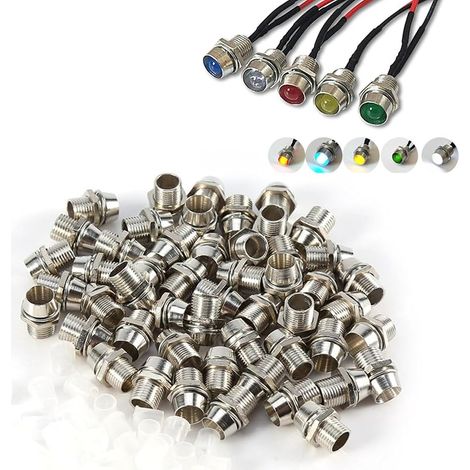 5-mm-led-halterung, 50 Stück, Silberfarben 5-mm-displayhalterung, 8 Mm 5-mm-led-lampenfassung Aus Verzinktem Aluminium