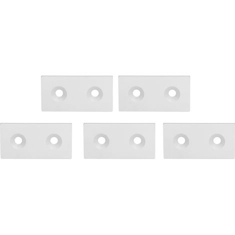 Aluminiumprofil-endkappe, Abdeckplatte Aus Metalllegierung, 4080 Linear-bewegungsteile, Doppelbohrungen, Silberfarben, 5 Stück