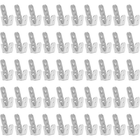 50 Stück Messing-schaufelverbinder, 6,35 Mm Doppelkopfstecker, 3-wege-drahtverbinder, Silber
