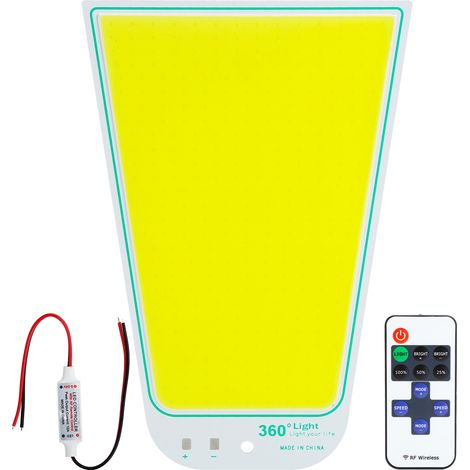 200 X 140 Mm Cob-led-lichtpanel Mit Fernbedienung Für Camping, Weiße Cob-lichtplatte, 70 W