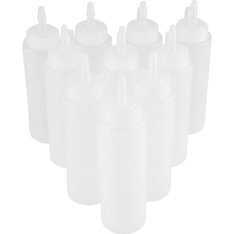 Dosierspender Aus Kunststoff, 240 Ml, 10 Stück/set, Für Soße, Öl, Sahne, Essig (weiß)