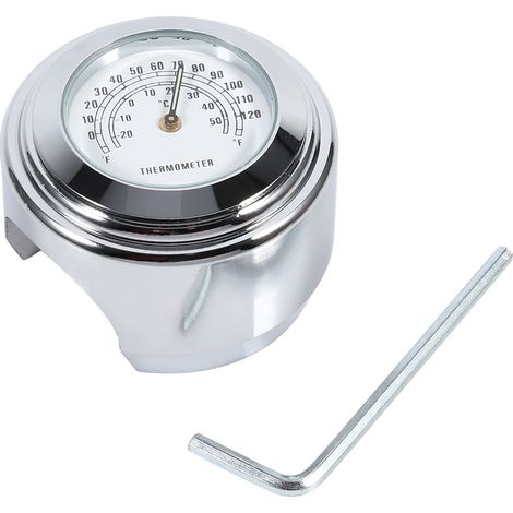 7/8" 1" Wasserdichtes Motorrad-lenkerthermometer Mit Temperaturanzeige, Weiß