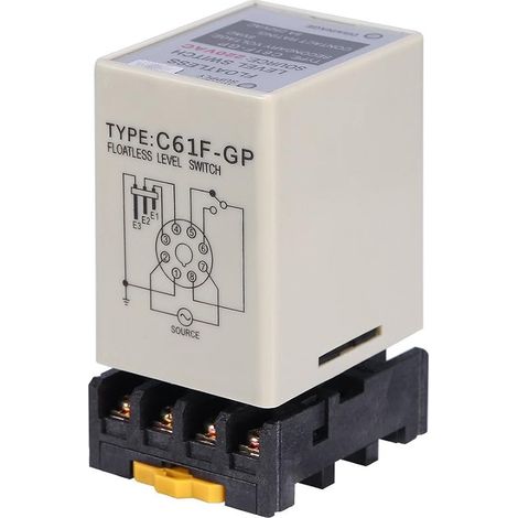 Schwimmerloser Niveauschalter, C61f-gp Flüssigkeitsstandregelungsrelais Mit Sockel-schwimmerschalter, 220 V Ac, 50/60 Hz