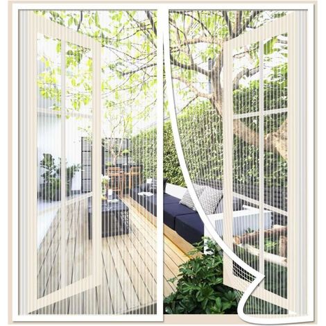 Magnetisches Moskitonetz Für Türen Und Fenster, 120 X 130 Cm, Weiß, Ultrafeines Und Atmungsaktives Netzgewebe, Automatischer Verschluss, Mit Klebestreifen, Ideal Für Das Wohnzimmer – Effektiver Schutz