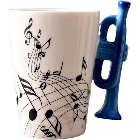 240 Ml Keramik-musikbecher, Niedlicher Keramik-musikbecher, Kaffee-, Tee- Oder Milchbecher, Tassen Und Becher Mit Henkel, Originelle Geschenke, Trompete