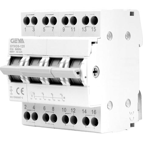 63a 2p Umschalter, Manueller Netzumschalter, Trennschalter Für 35-mm-din-schienenmontage, 400 V Ac