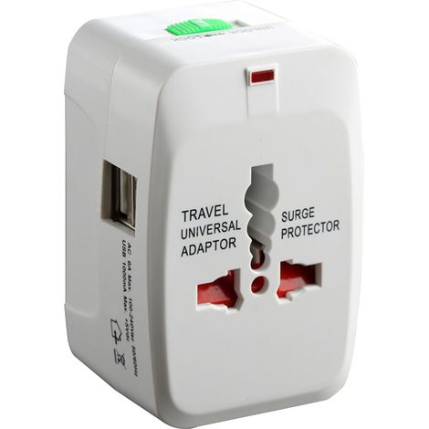 1500-w-universal-reiseadapter, 2 Usb-anschlüsse, Kindersicherung, Multifunktionaler Internationaler Stecker, 100–250-v-wandladegerät