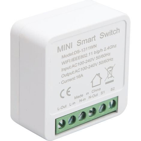 Mini-smart-wlan-schalter, Diy-wandmontage-lichtsteuerungsmodul, 16 A, Ac 100–240 V, 50/60 Hz