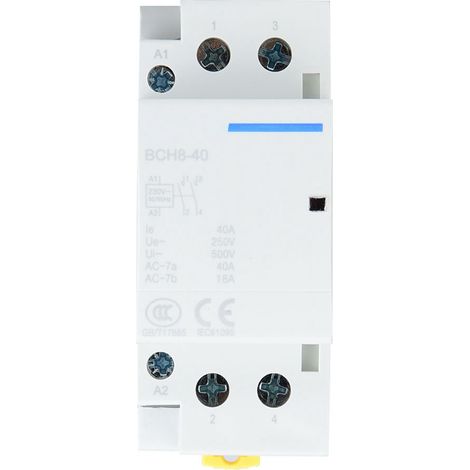 Haushalts-wechselstromschütz Für Din-schiene, 2-polig, 40 A, Geringer Energieverbrauch, 1 Schließer, 1 Öffner, 50/60 Hz, 220 V/230 V