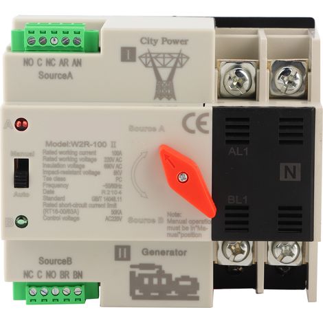 W2r-100 Automatischer Umschalter Für Zwei Stromversorgungen, 2-polig, 100 A, 50 Hz