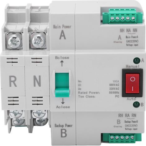 Automatischer Umschalter Mit Zwei Leistungsstufen, 2-polige Din-schienenmontage, Schneller Elektrischer Wahlschalter, 220 V Wechselstrom