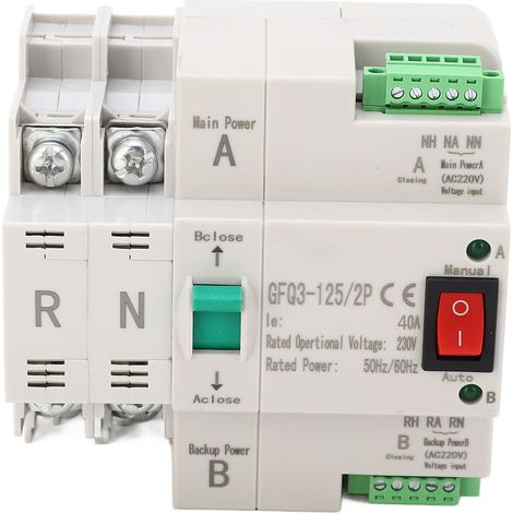 Automatischer 2-poliger Dual-power-umschalter, Schnelle Umschaltung Zwischen Pc Und 230 V Wechselstrom Für Haushalt Und Fabrik