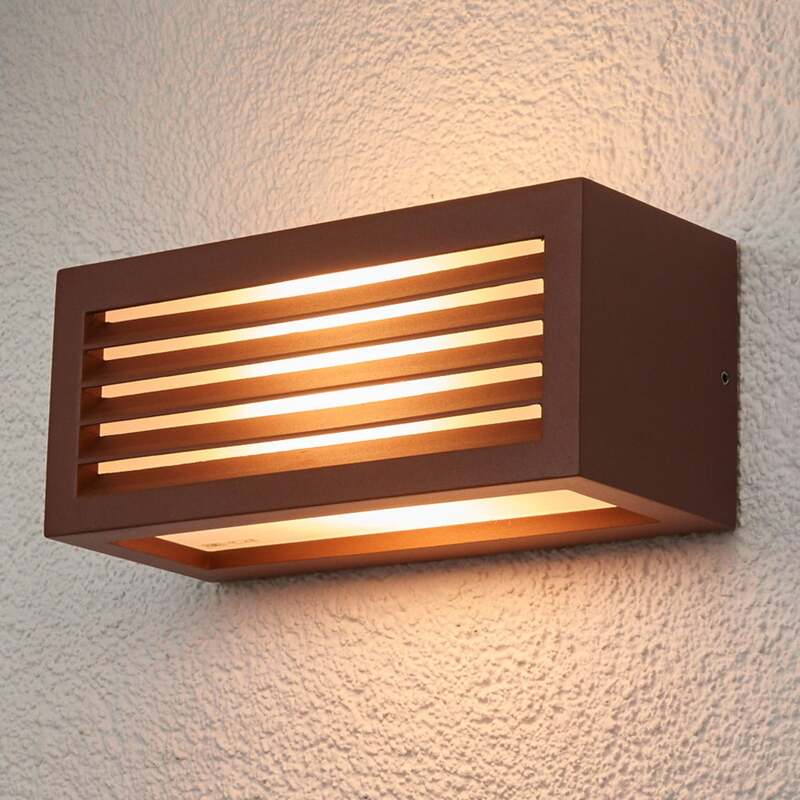 [gebraucht] B-ware Slv Außenwandleuchte Box L E27 Gartenleuchte Lampe Rostbraun Ip44 25x11cm Licht