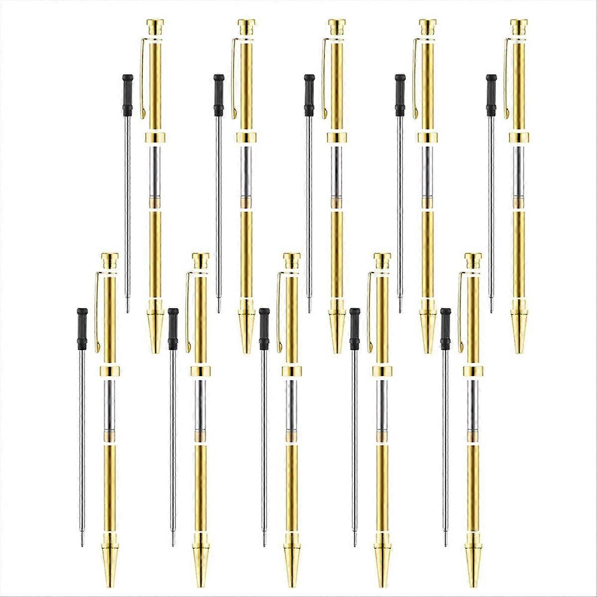 10-teiliges Drechselstift-set, 7 Mm Feine Spitze Mit Drehmechanismus Und Nachfüllmine, Drechselzubehör, Gold