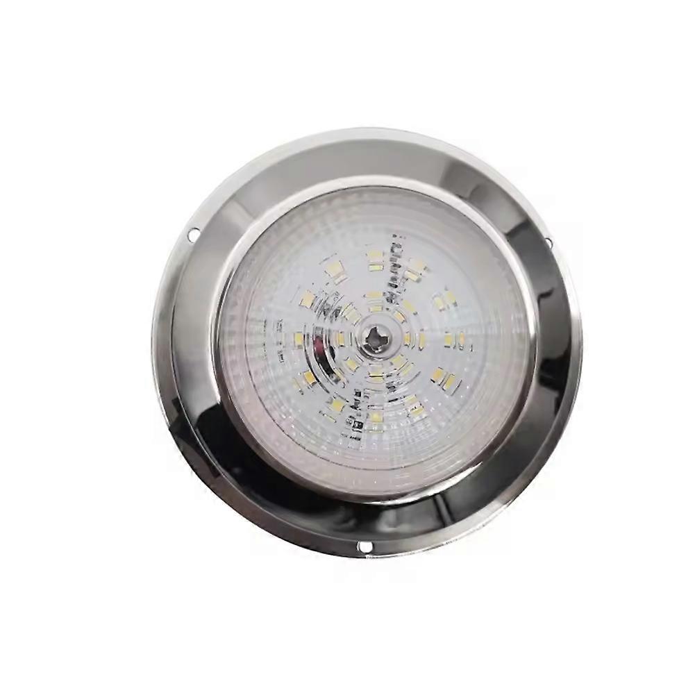 Runde Led-deckenleuchte Aus Edelstahl, 7,6 Cm (3 Zoll), Für Kabinen, Mit Beleuchtetem Knopf, Nautisches Zubehör Für Yachten Und Boote