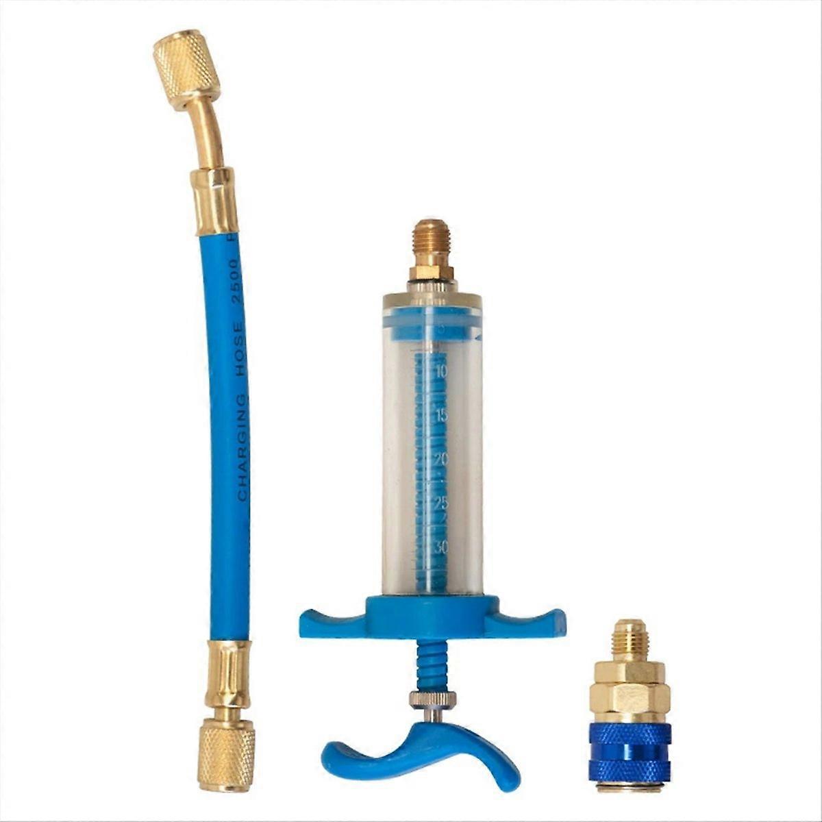 1 Oz Klimaanlagenöl-/farbstoffinjektor Mit Schnellanschlussadapter Für Die Niederdruckseite R134a
