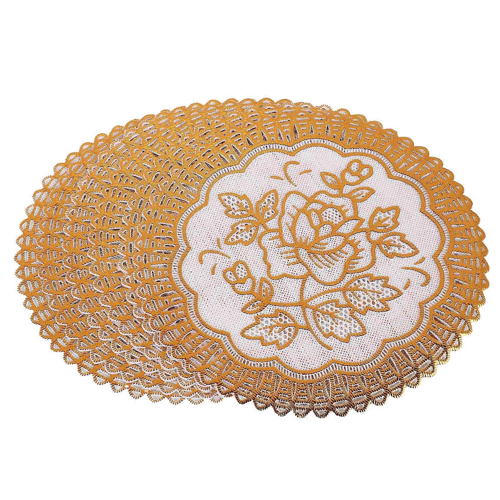 Set Mit 6 Exquisiten Goldenen Untersetzern Mit Blumenmuster