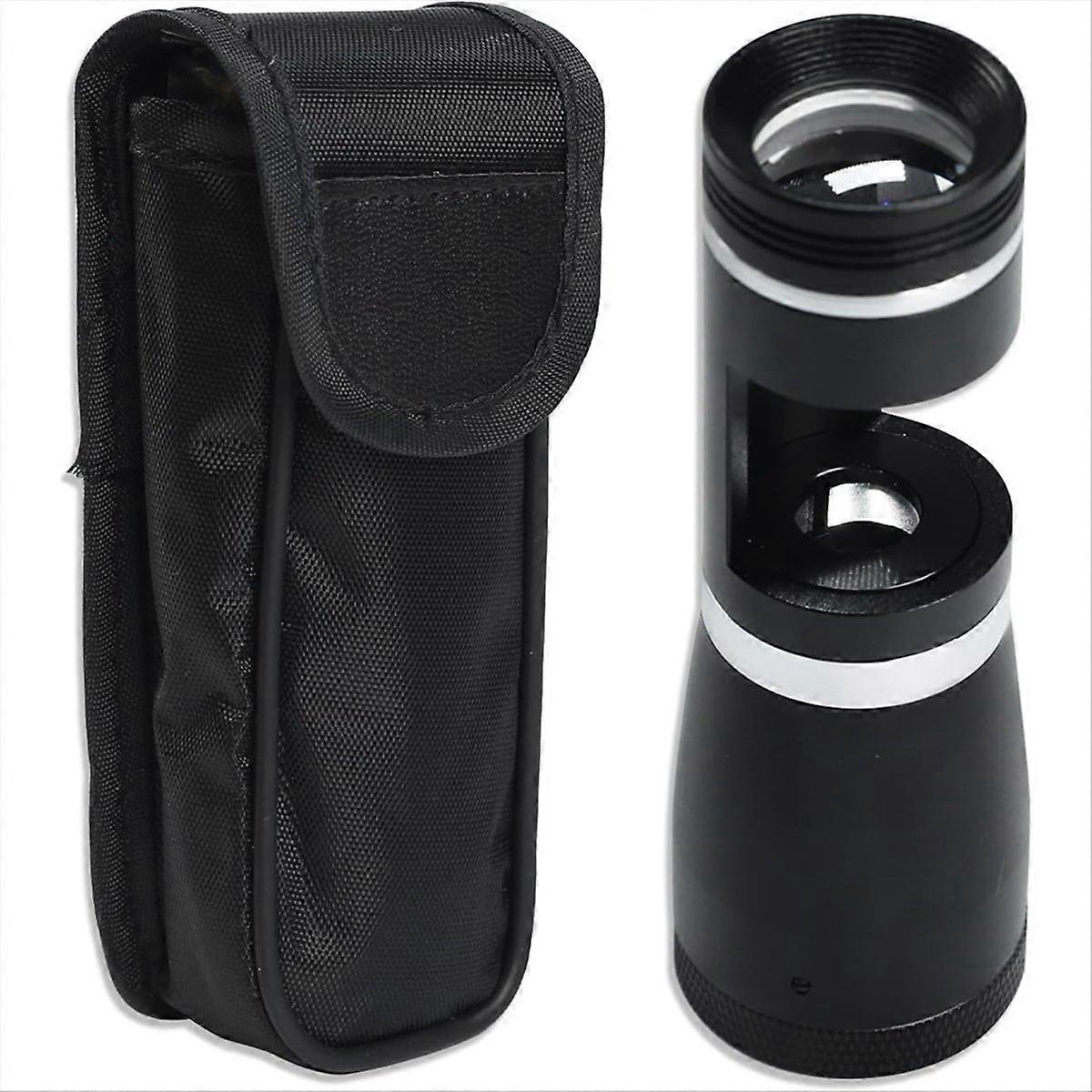 Tragbare 10-fache Schwarzfeld-polariskoplupe Mit 20,5-mm-triplettlinse Und Led-beleuchtung, Led-beleuchtete Taschenlupe