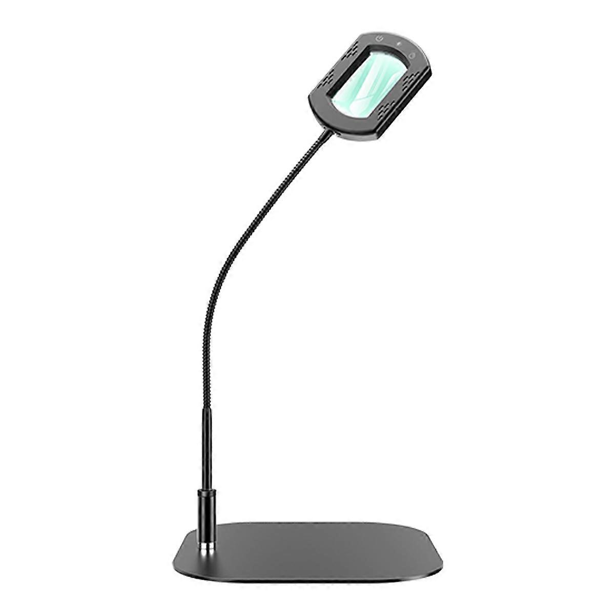 Rechteckige 10-fache Vergrößerungslupe Mit Licht Und Stativ, Flexible Led-schreibtischlampe Mit Schwanenhals, 5 Farbmodi