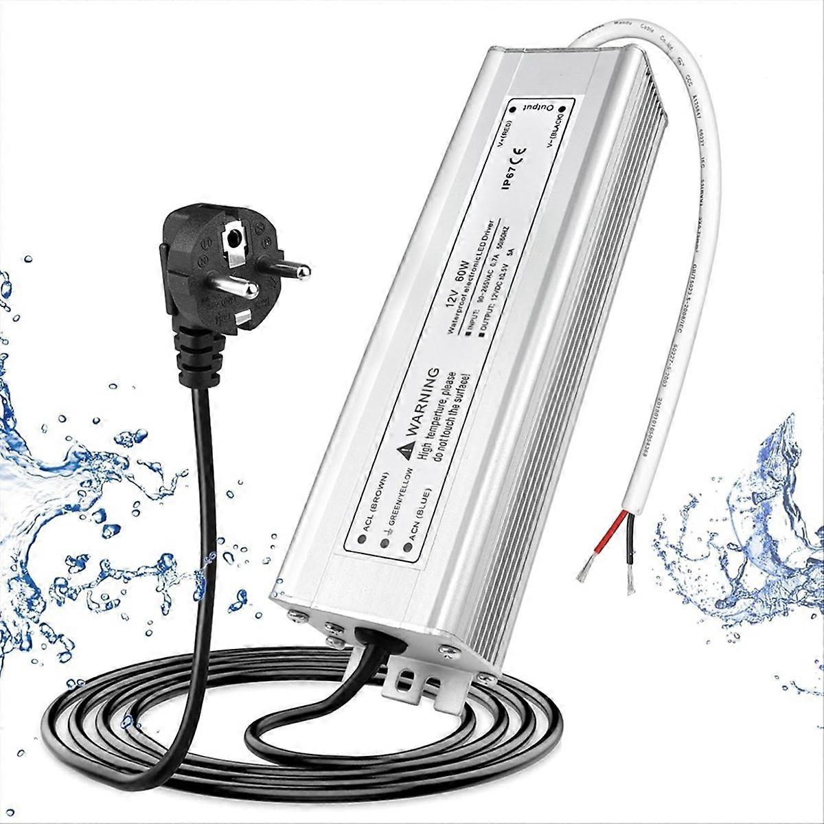 12v 60w Led-gehäuse, Wasserdichtes Außengehäuse Mit Stecker, 230v Auf 12v Dc Led-netzteil, Eu