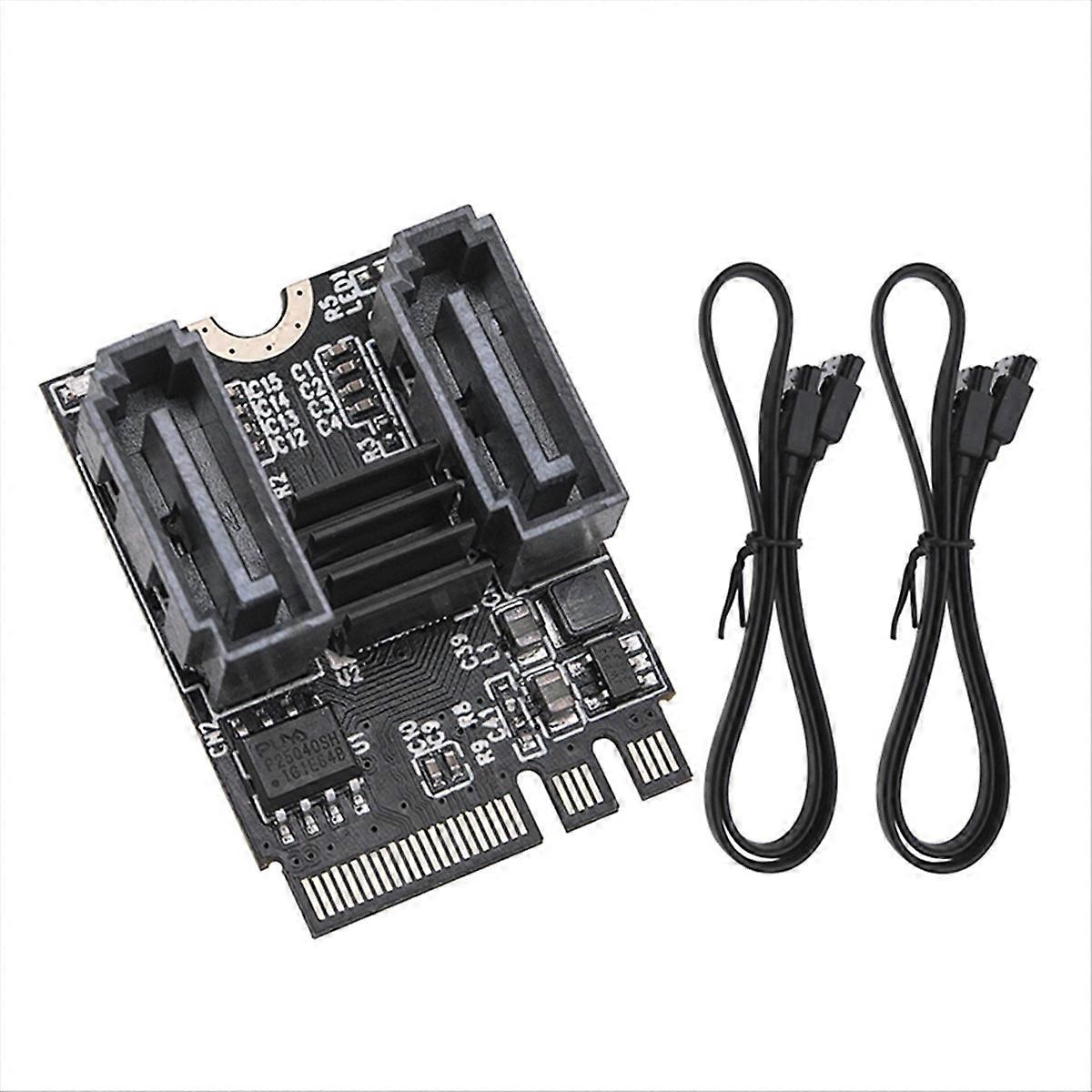 M.2 A+e Auf Sata 3.0 6 Gbit/s Adapter, M.2 Key-m Erweiterungskarte, Pcie A+e Auf Dual Sata 3.0 Konverter, Jmb582 Chip