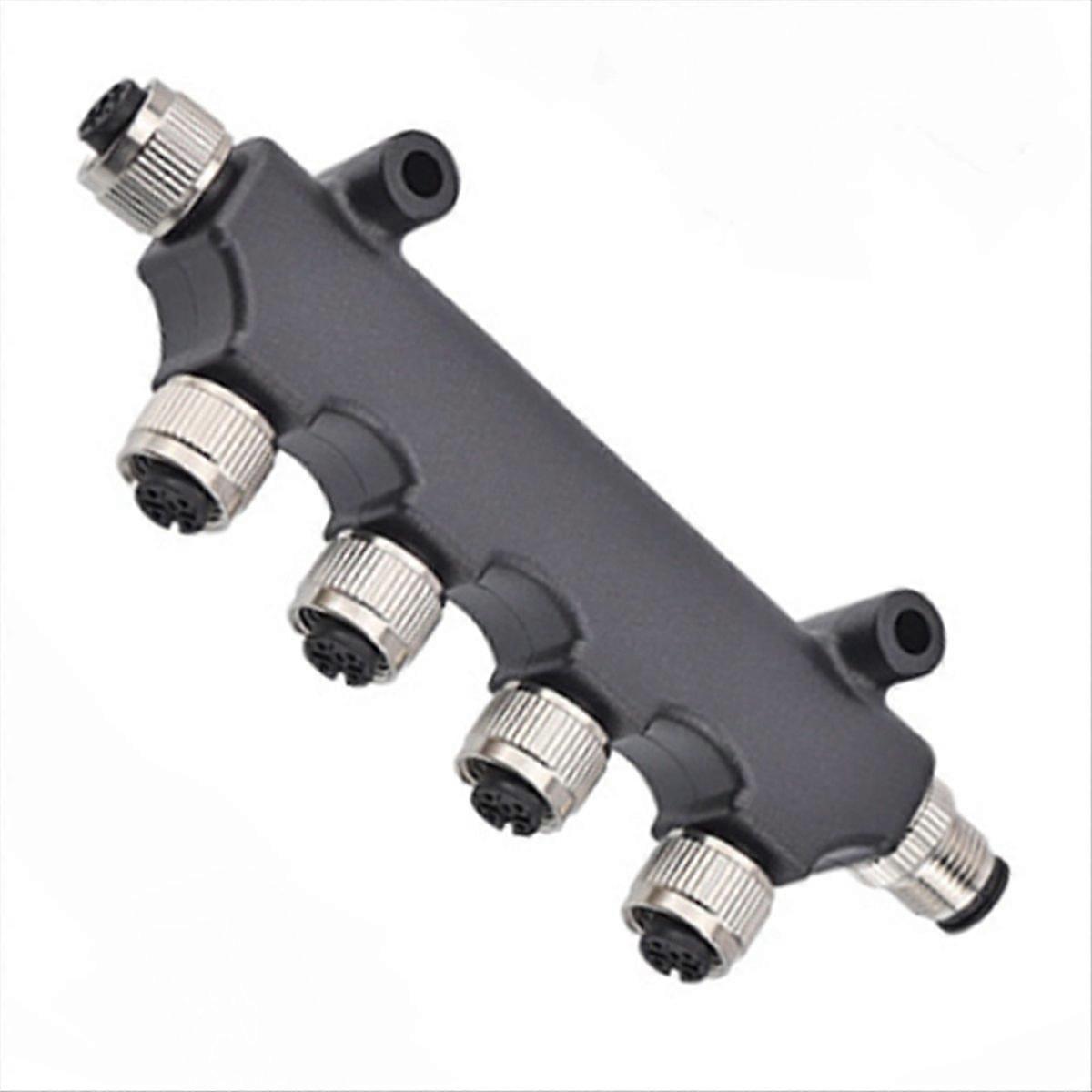 Wasserdichter T-verbinder, 6-poliger Adapter, 5-poliger Kunststoff-luftfahrtstecker, Metallanschluss, Eine Umdrehung, Fünf