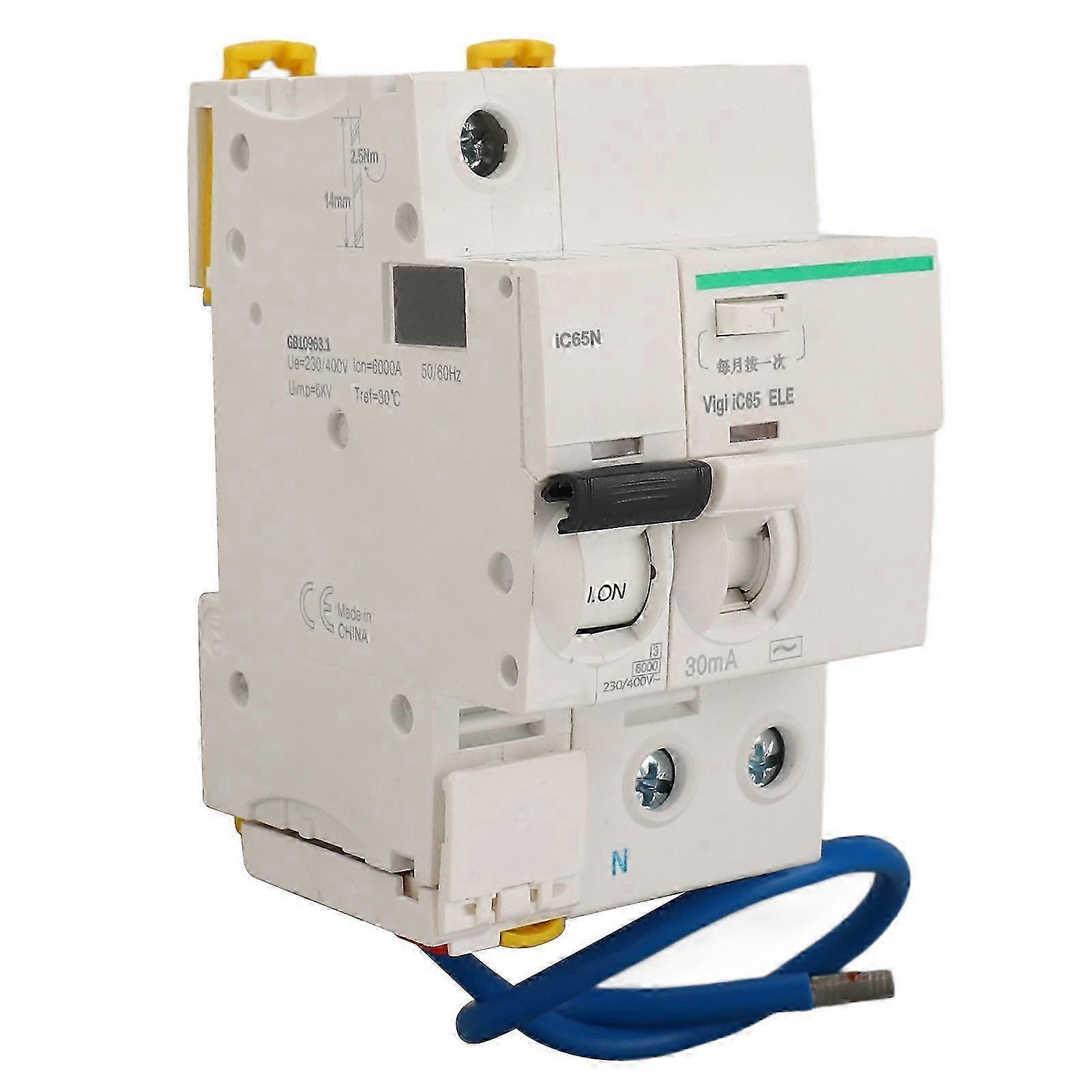 Fehlerstromschutzschalter 1p+n Ac230v 400v 63a, Fehlerstrom- Und Überlastschutz, Ic65n Zubehör, Modularer Automatischer Schalter