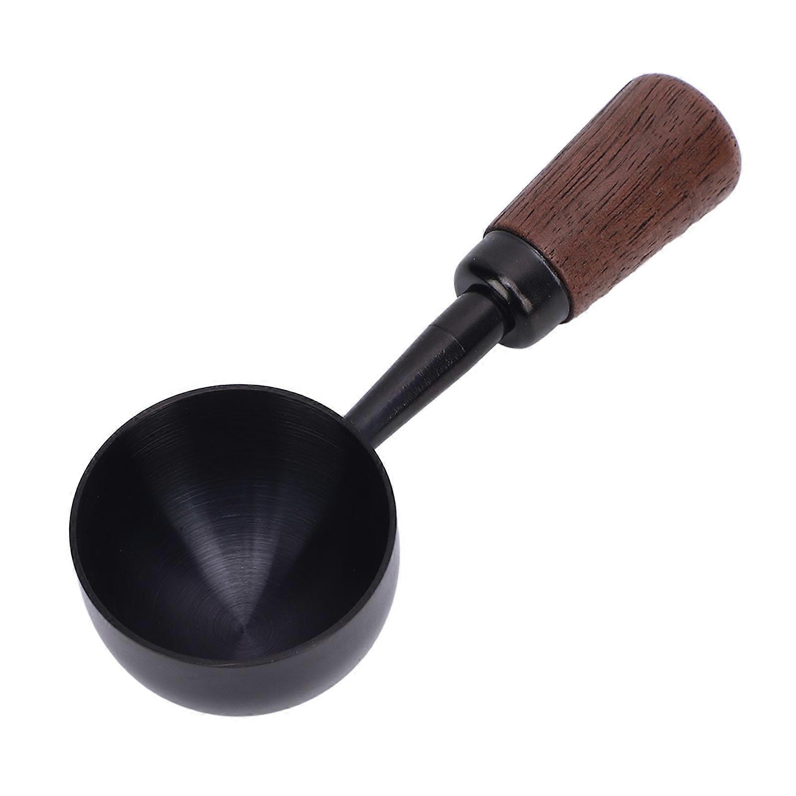 Vintage-retro-kaffeelöffel, Bohnen- Und Teelöffel, Kurzer Holzgriff, Edelstahl 304, Servier-küchenutensil