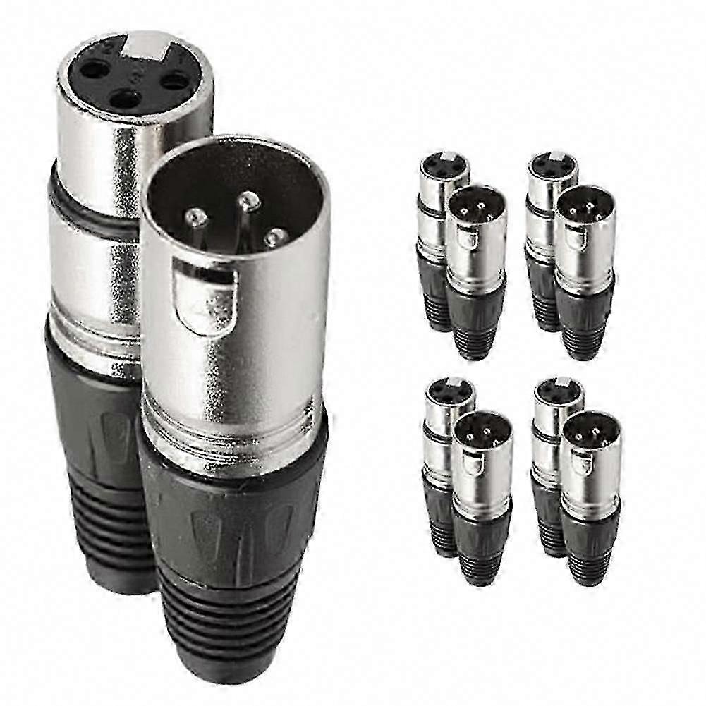 5 Paar 3-polige Xlr-stecker (weiblich/männlich) Für Mikrofonkabel, Kabelgebundener Anschlussstecker Für Mikrofonbuchse