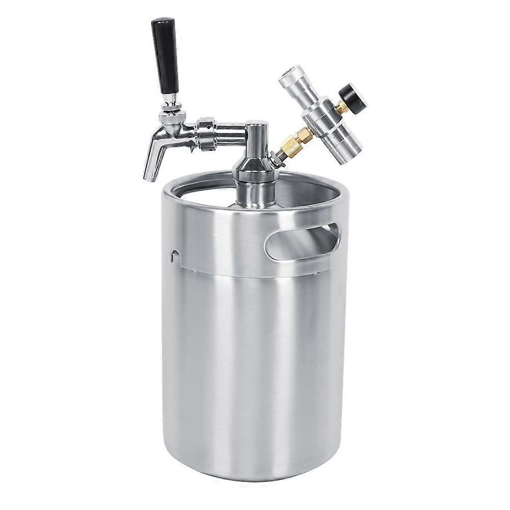 5-liter-edelstahl-bierfass Zum Heimbrauen, Zapfhahn Mit 2-klassen-manometer, Bierzapfset Für Das Heimbrauen.