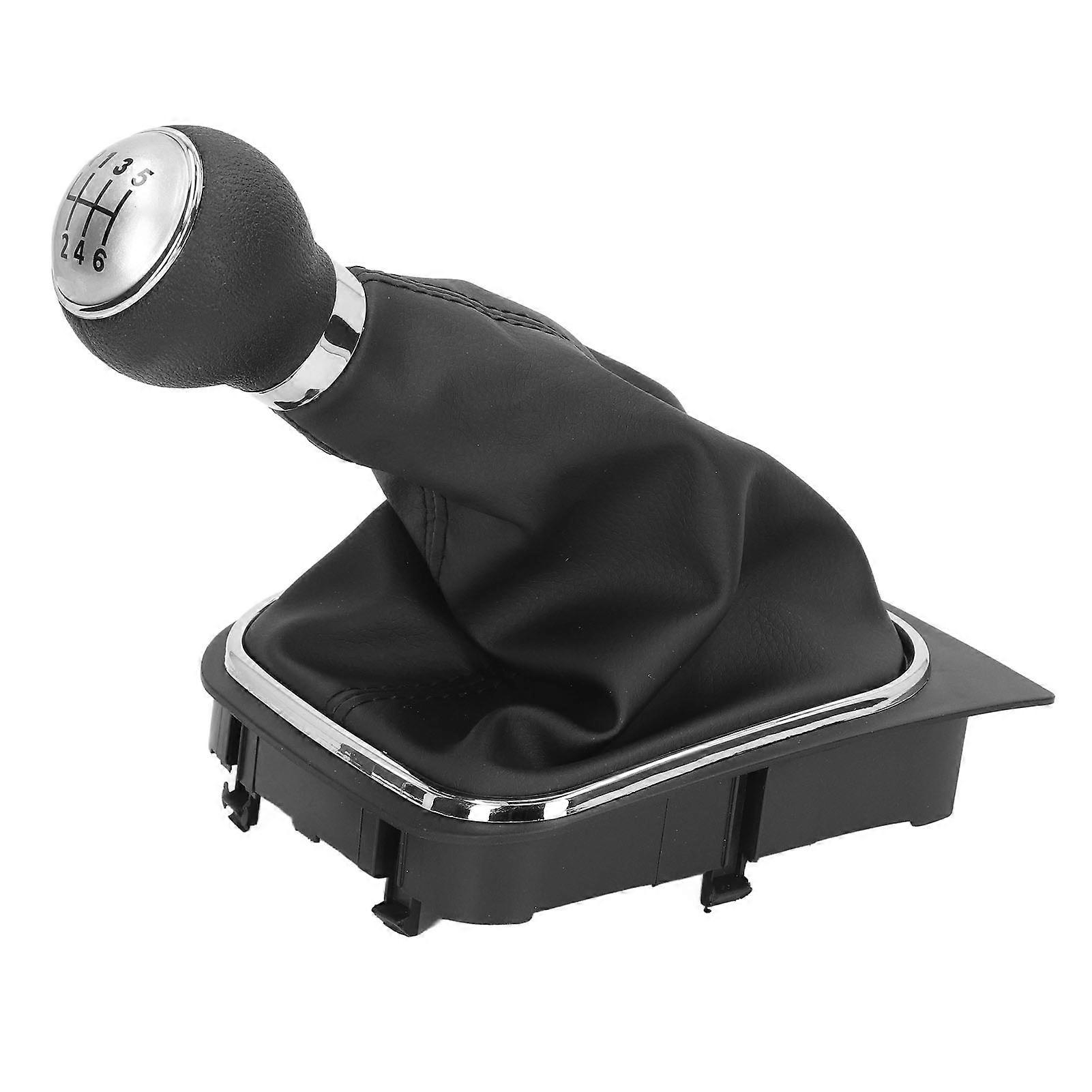 6-gang-schaltgetriebe-schalthebel Mit Ledermanschette, Ersatzteilset Für Audi A5 2005-2010, Auto-innenausstattung, Hebelmanschette, Schwarze Zierleiste, Eleganter Schutz.