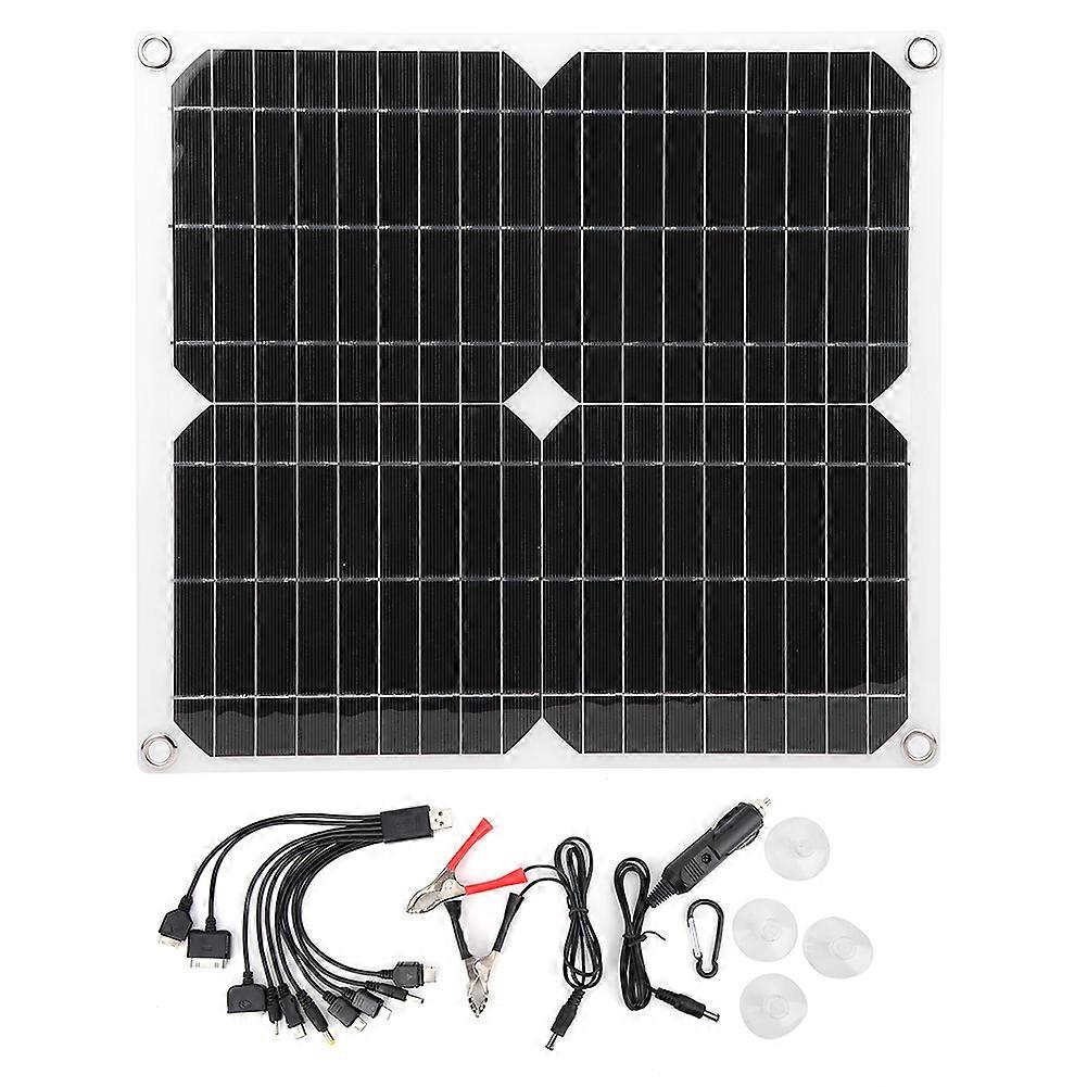 25w 5v Halbflexibles Solarpanel Mit Usb-ladegerät Für Handys, Outdoor-reisen, Wandern Und Camping