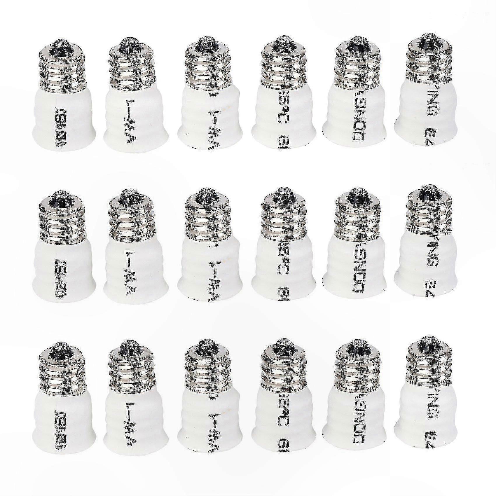 E12-auf-e14-fassungsadapter, 18er-pack, Weißer Konverter Für Led-lampen, Hochwertige Ausführung, Fassungswechsler