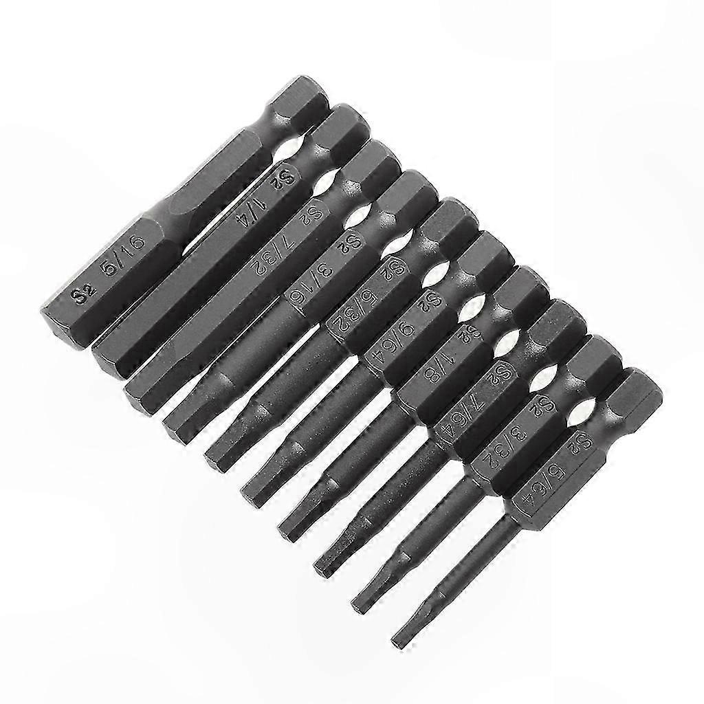 Set Mit 10 Magnetischen Sechskantschraubendreherbits Aus S2-stahl, 1/4-zoll-sechskantgriff, Professionelles Schraubzubehör
