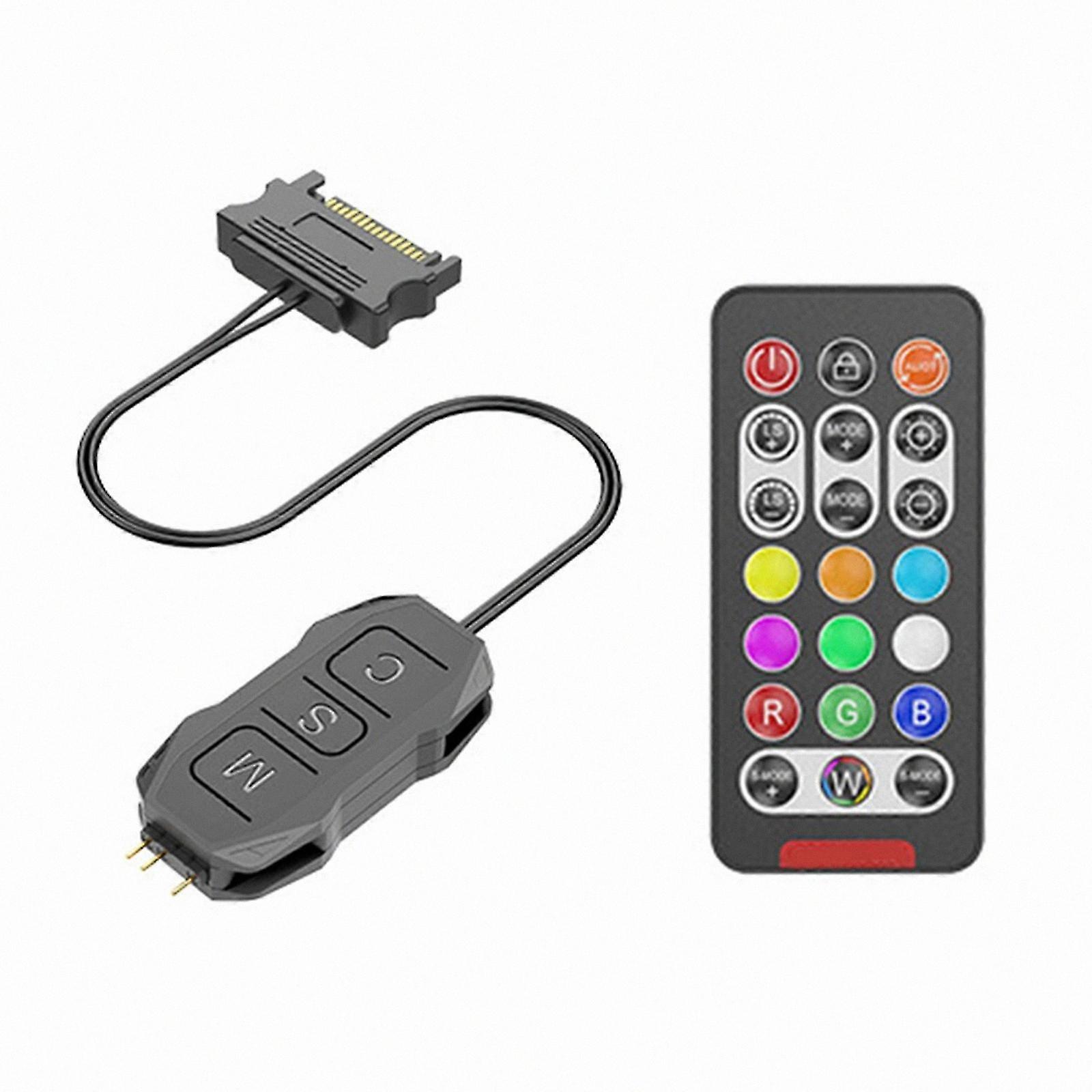 5v 3-pin-funk-argb-controller, Weißer Pc-lichtverteiler, Robustes Abs-gehäuse, Einfache Installation, Langlebige Oberfläche